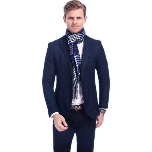Plaid men scarf in winter fashion scarves classical plaid scarf for men imitation cashmere scarves tassel A3A17522