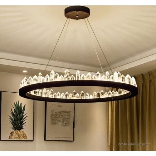 Nordic Modern Crystal Pendant Lights Living Room Kitchen Bedroom Hanging Light Fixtures Dining Room Modern Decor Hanging Lamps