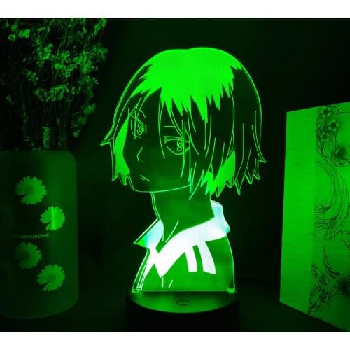 Kozume Kenma Face Silhouettes LED Acrylic Upward Lighting 3D Visualization Night Lamp Anime Haikyuu Figurine Lamp Color Changing