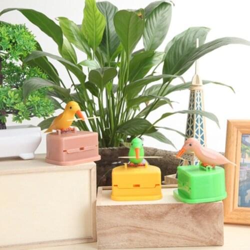 Creative Cartoon Bird Push Type Toothpick Holder Toothpick Storage Box Automatic Toothpick Dispenser Restaurant Decoration