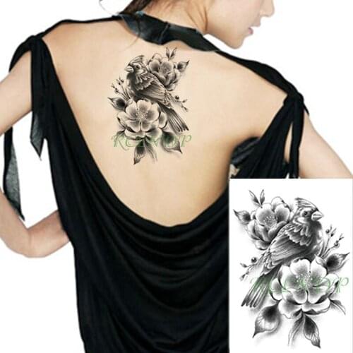 Waterproof Temporary Tattoo Sticker bird animal flower classical black fake tatto flash arm tatoo body art for girl women men