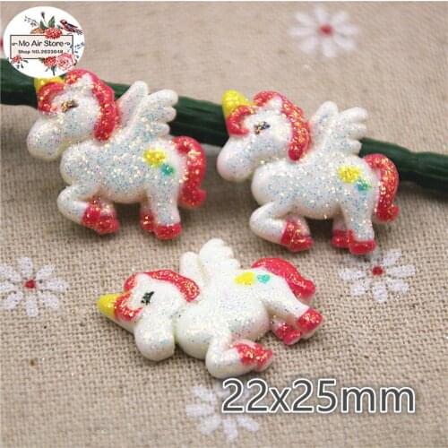 10pcs cute baby unicorn/horse Cabochon Art Supply Decoration Phone Charm hair bow center craft