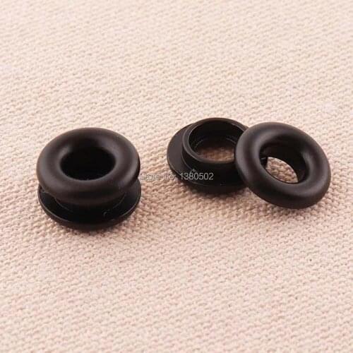 10pcs/lot 7mm inner alloy Metal Black Color Grommet eyelets with Washer for belt bag garment accessories