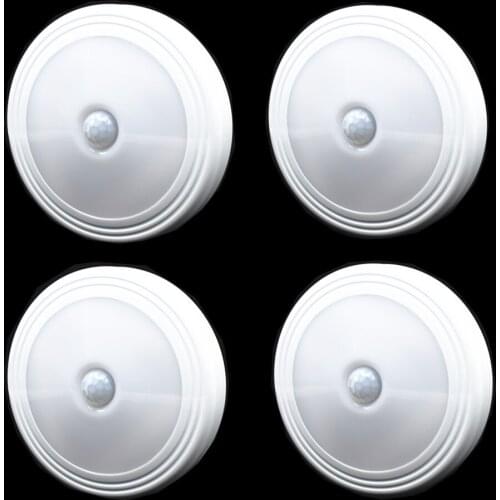4pcs PIR Motion Sensor & Light Control Magnetic Base LES Night Light