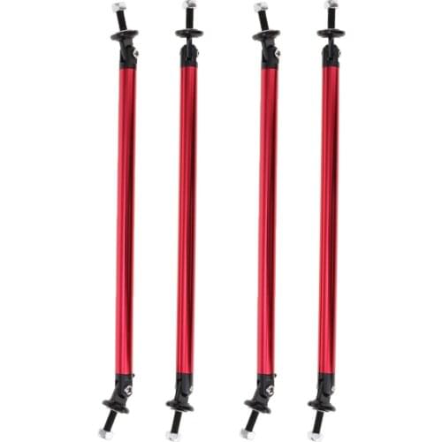 4 Pcs Adjustable Bumper Support Lip Splitter Support Bar, Red