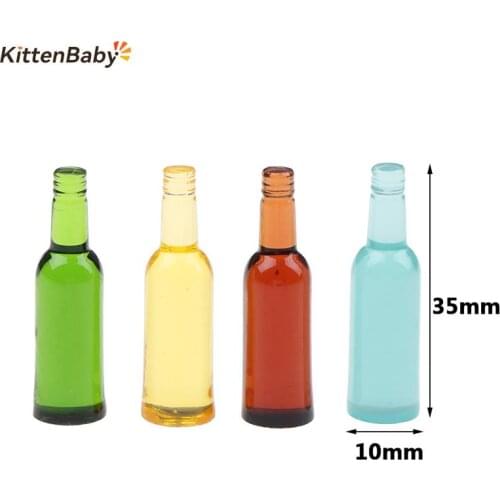 6Pcs Beer Wine Drink Bottle Doll Food Kitchen Living Room Accessories 1:12 Dollhouse Miniature Toys