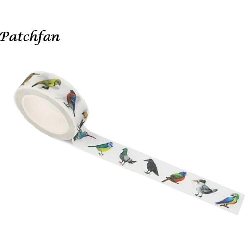 A4104 Patchfan Cartoon Bird Washi Tape Paper DIY Matte Masking Tape Adhesive Tapes Stickers Stationery Tapes Decorative Gifts