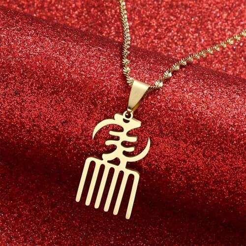 African Symbol Earrings Stainless Steel Material Adinkra Gye Nyame Pendant Necklace Ethnic Jewelry Gifts