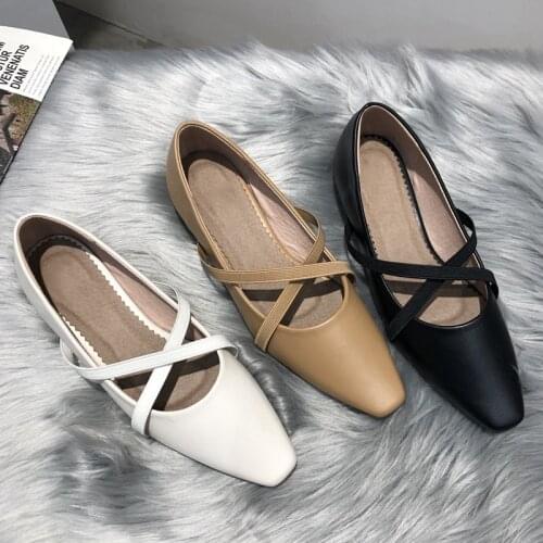 Bailamos 2021 Spring Women Flats Ballet Shoes Slip On Casual Work Ballerina Shallow Soft PU Leather Loafers zapatos de mujer