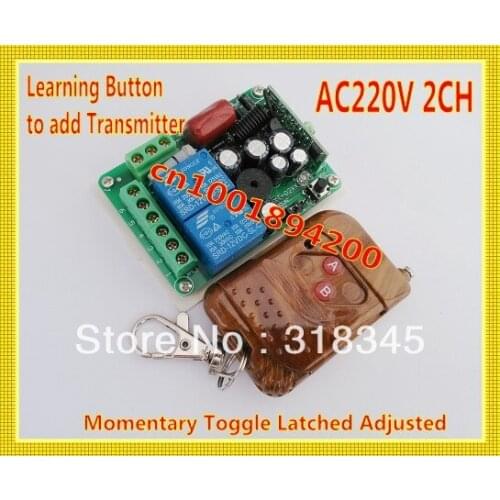 Wireless switch with controller 220V 2CH system Wireless Receiver & Transmitter 10A Learning code