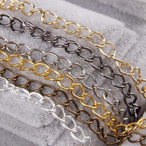 50pcs 0.8x4x5.6mm Necklace Chains Bulk For Jewelry Making Diy Gold/Silver Color Metal Iron Open Link Chain Fit Necklace,Bag