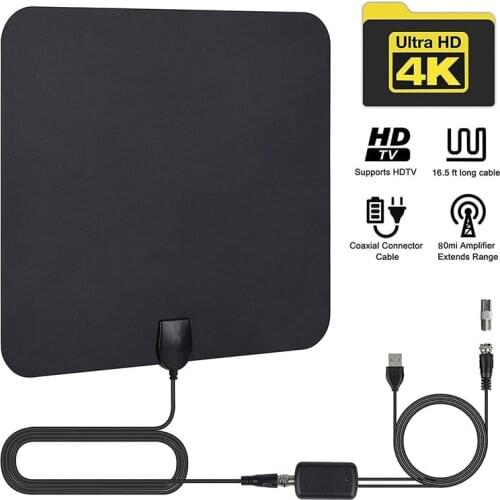 Indoor Digital TV Antenna HDTV Antena TV Radius Aerial Surf Fox DVB-T2 DVB-T ATSC ISDB TV Interior Antennas Amplifier ANT2325