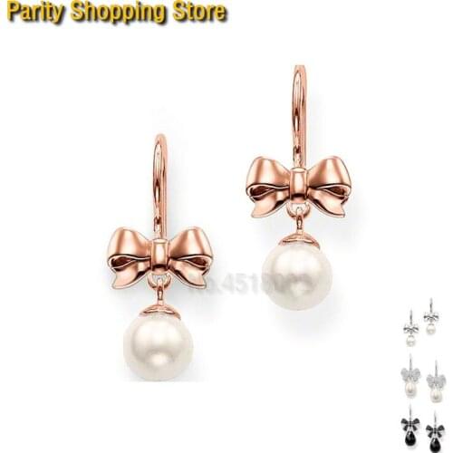 EG1202 Bow Clip Earrings Euro-American style Glam And Soul Good Silver Jewerly For Women 2015 Ts Gift In 925 Sterling silver