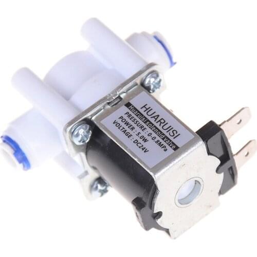 Electric Water Valve 24V DC Solenoid Valve 1/4" Hose Connection for RO Reverse Osmosis Pure System RO Controller