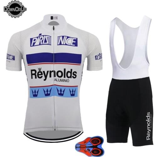 Cycling jersey set white ropa Ciclismo team bike wear jersey set bib shorts breathable 9D gel Pad cycling clothing