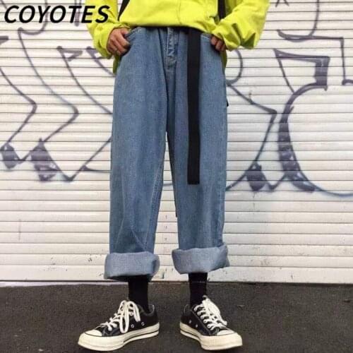COYOTES Women Jeans Wide Leg Pants Womens Solid Hip-hop Washed Trousers Simple Loose Casual Streetwear Plus Size 5XL All-match