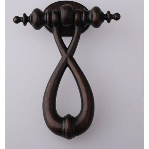 Creative retro black bronze drop ring drawer tv cabient shoe cabinet cupboard knob pull handle