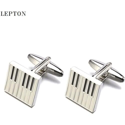Hot sales Piano Keyboard cufflinks for mens Square Musical Instrument Funny Piano keys cuff links shirt cuff Cufflink gemelos