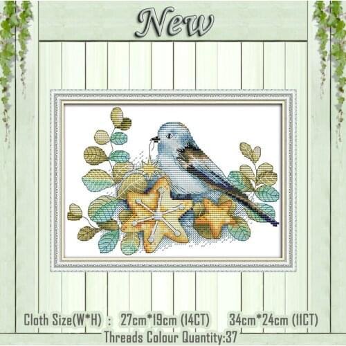 Little bird and its baby animal painting counted print on canvas DMC 14CT 11CT Chinese Cross Stitch Needlework Set Embroider kit