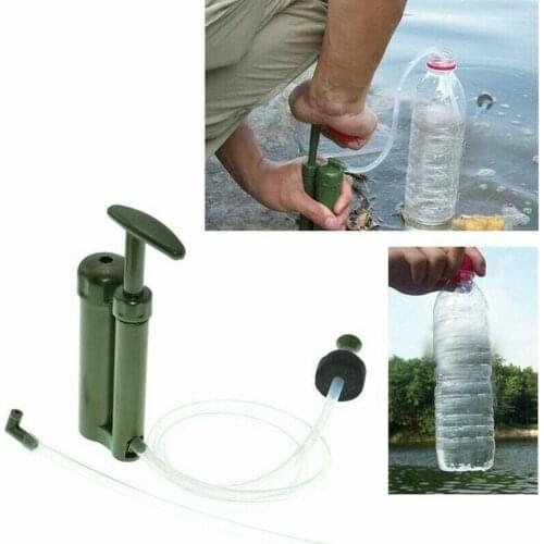 Mini Water Filtration System Pump Outdoor Survival Water Filter, Camping Hiking, Backpacking Water Purifier