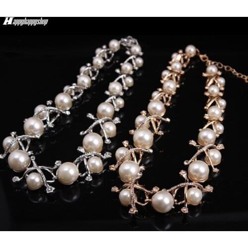 Fashion Jewelry Women Plastic Pearl Necklaces Choker Wedding Party Bride Necklace Accessories