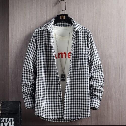 Mans Shirt Clothes Longsleeve Bargains Blouse for Mens Shirts Vintage Clothing Casual Plaid Harajuku Streetwear Drop Shipping