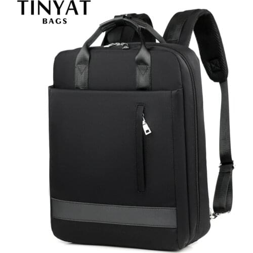 TINYAT Mens laptop backpack USB for 15.6 inch Man backpack Bag 90c open Business Shoulder backpack Male BagPack Travel Mochila