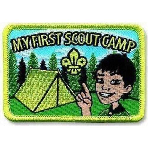 Myfirst Scout Camp Embroidery Patches Custom Embroidered Badges Clothing Patches Merrow Broder with PVC backing MOQ50pcs