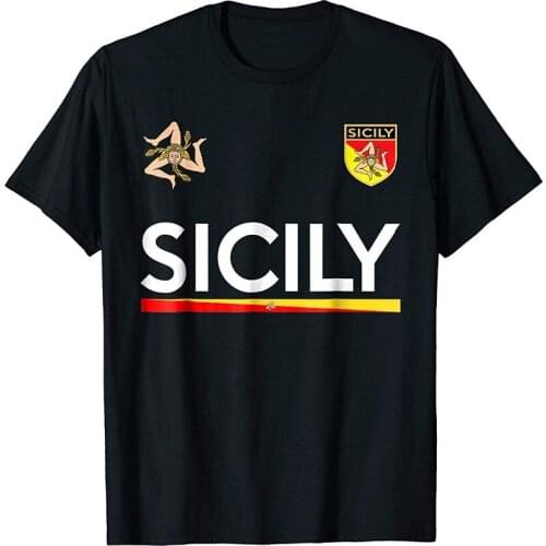 New 2019 Short-Sleeve Summer Short Sleeves Cotton Sicilia Soccerers T-Shirt - Sicily, Italy Footballs Jersey Hip Hop T Shirt