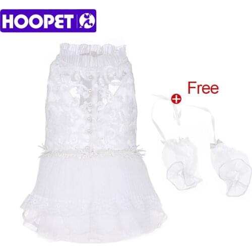 HOOPET Dog Dress Pet Dog Clothes for Small Dog Wedding Dress Skirt Puppy Clothing Spring Summer Pets Cloth