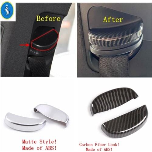 Carbon Fiber / Matte Accessories For Porsche Panamera 971 2014 - 2020 Safety Seat Belt Buckle Decoration Cover Cap Cover Trim