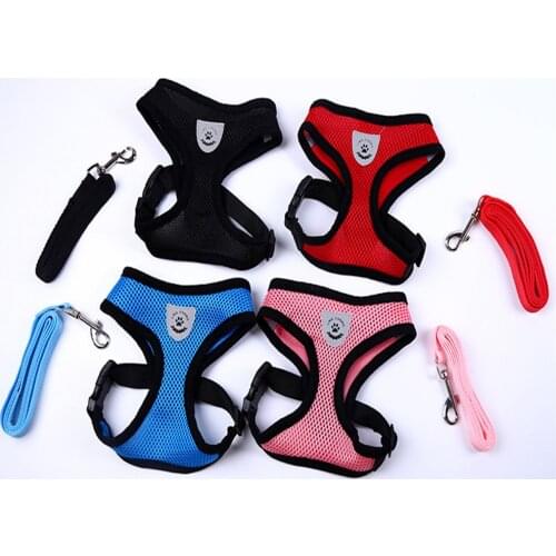 Outdoor Pet Dog Puppy Cat Leash Vest Mesh Breathe Adjustable Harnesses Harnes Chest Braces Leads Vest Weight