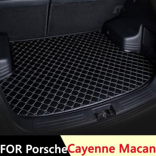SJ Custom Waterproof Car Trunk Mat AUTO Tail Boot Tray Liner Cargo Carpet Pad Protector Fit For Porsche Cayenne Macan ALL Models