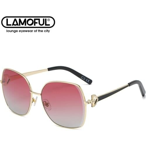 LAMOFUR Brand New Gradually Metamorphosed Sunny Temperament Sunglasses 2021 Female Face Slim Fashion Glasses UV Protection 50260