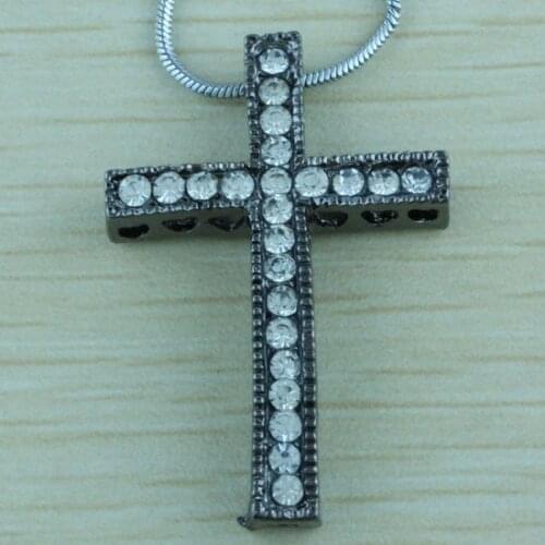Specials Black Cross Pendant With Rhinestone Charms For Jewelry Making DIY Bracelet Accessories