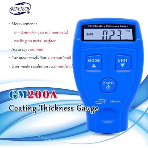 GM200A Paint Thickness Gauges Digital Auto Car Paint Thickness Coating Gauge Meter Tester Measurement Tool miernik lakieru samoc