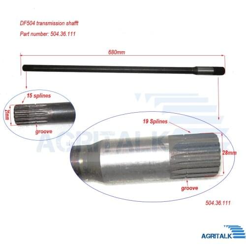 Front transmission shaft for Dongfeng DF504 tractor, part number: 504.36.111