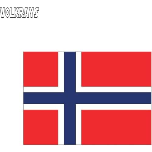Volkrays Creative Car Sticker Motorcycle Norway Flag Accessories Reflective Waterproof Cover Scratches Vinyl Decal,9cm*13cm