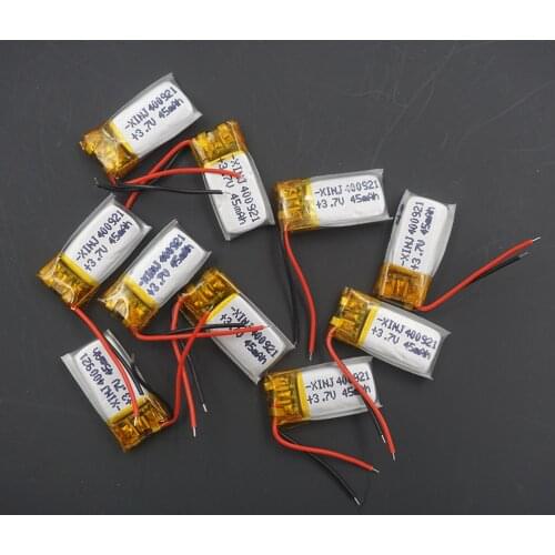 XINJ 10pcs 3.7V 45 mAh Polymer Li Lithium Battery Cell 400921 For DIY Headphones Bluetooth Earphone Speaker Smart Watche
