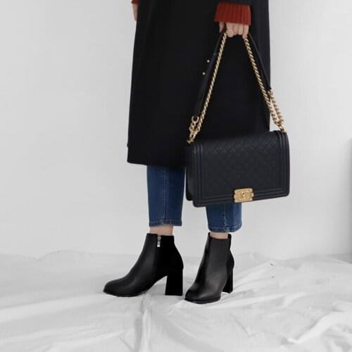 Round Head Platform Ankle Boots Ladies 2020 Platform Boots Chelsea Boots Ladies Martin Boots Winter Shoes Size 33-42