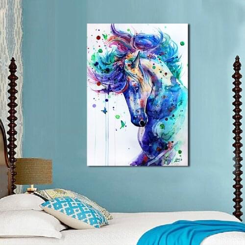 JQHYART Animal Painting Cool Horse Paintings On Canvas Modern Wall Pictures For Living Room Home Decor No Frame Oil Painting