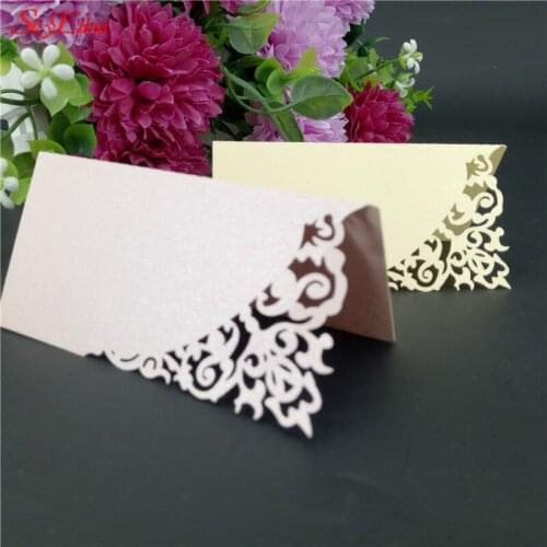 10/50/100Pcs Place Cards Seat Card Favor Decor Chic Name Cards Wedding Party Table Decoration Pearlscent Paper 9X9cm 5Zsh870