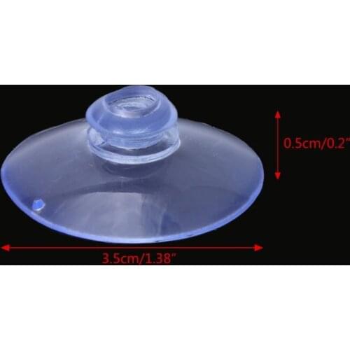 100Pcs DIY Clear 35mm Large Suction Cup Plastic Sucker Pads For Window Wall Hook