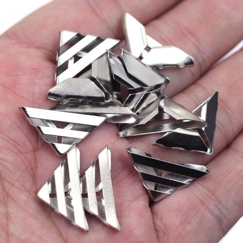 100Pcs DIY Crafts Scrapbook Albums Book Menus Folders Corners Silver Tone Hardware Protectors 23x17mm
