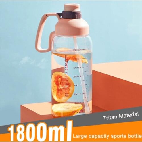 Macaron bottle1800ML large capacity Tour Outdoor Sport School Leak Proof Tritan Plastic With handle Large capacity sports bottle