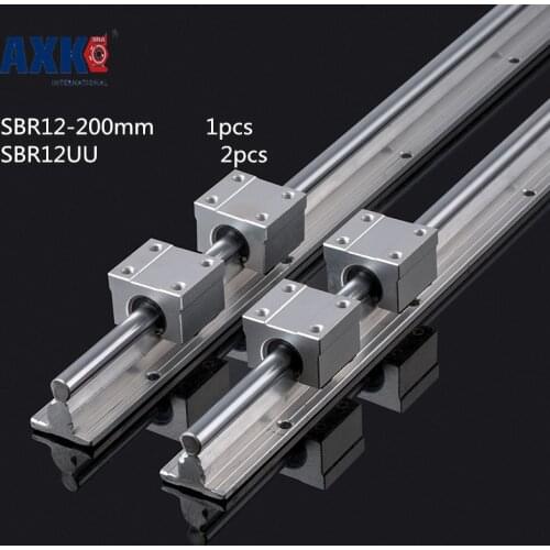 2019 Real Limited Cnc Router Parts Axk Axk 12mm Linear Rail Sbr12 200mm And 2 Pcs Sbr12uu Bearing Blocks For Cnc Parts Guide