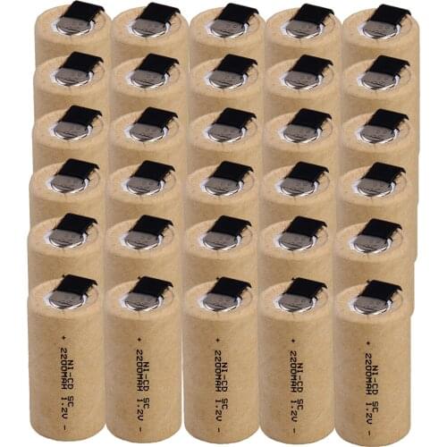 30 pcs SC batteries 2200mah 1.2v subc nicd SUBC battery replacement for power tools for emergency lights fast delivery