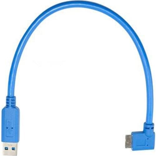 30cm USB 3.0 A male plug to Micro B male 10pin 90 degree right angle short Cable