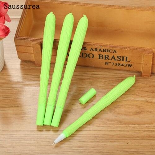 4pc Kawaii Bitter Melon Gel Pen Creative Simulation Black Ink Signature Pen ChildrenS Student Office School Supplies Stationery