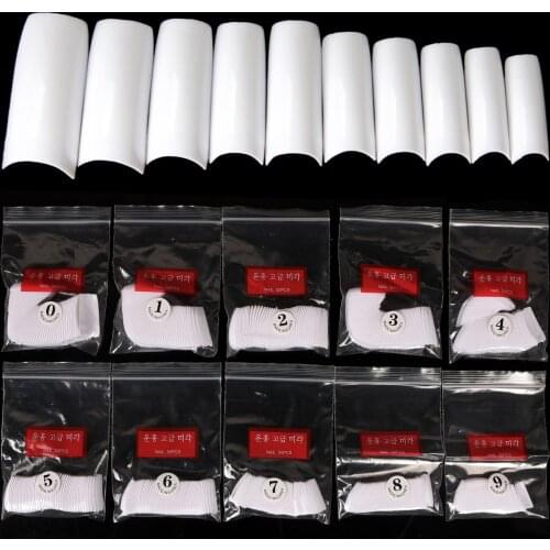 500pcs French False Nails Press on Nails Tips Clear Acrylic Nails 10 Sizes for Nail Salons and DIY Nail Art